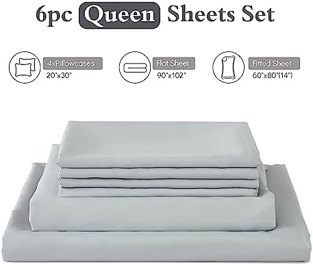 ILAVANDE Queen Sheets Set 6 Piece, Hotel Luxury Super Soft 1800 Series - Image 7