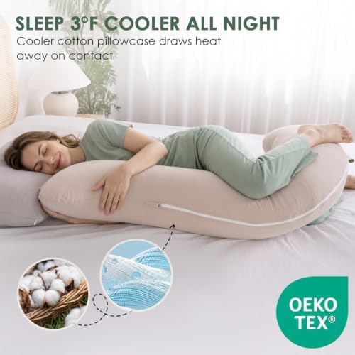 QUEEN ROSE Body Pillow for Side Sleeper, Cooling S Shaped Hug Pillow - Image 4