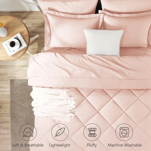 CozyLux Twin XL Comforter Set 68"x88" Blush Pink - Image 2