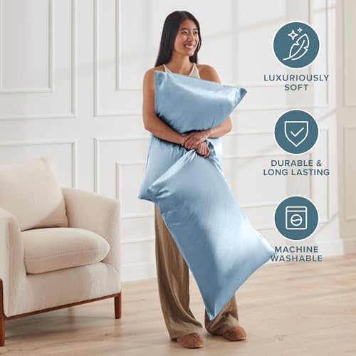Bare Home Satin Pillowcases Zipper - Image 6