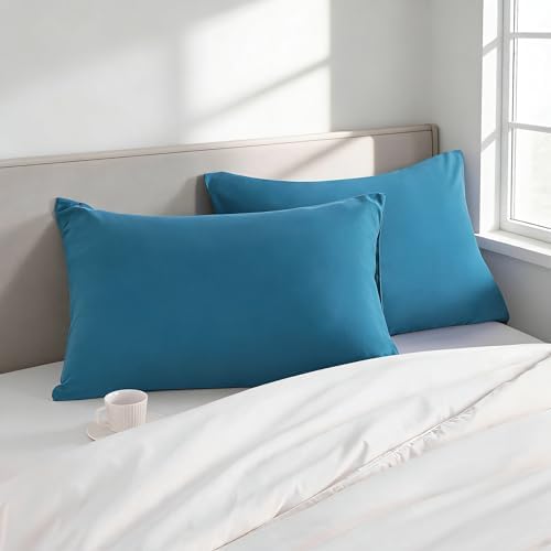 King Pillow Cases, 2 Pack, 20x40 in, Microfiber, Slate Blue - Image 2