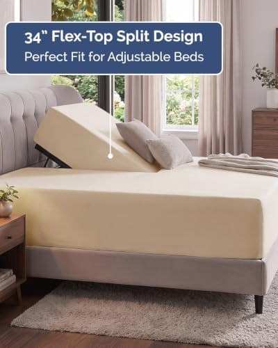CGK Linens Extra Deep Flex Top Split Head King Fitted Sheet Only - Image 3