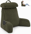 Reading Pillow for Bed with Detachable Neck Roll and Shredded Memory Foam by Unknown