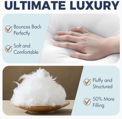MIULEE 20x20 Pillow Inserts, Fluffy Down Alternative Filling Pack of 2 - Image 3