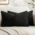 MIULEE Black Decorative Lumbar Throw Pillow Covers 12x20 Inch 2 Pack by MIULEE