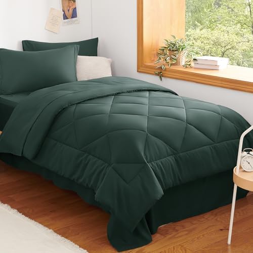 CozyLux Twin XL Comforter Set 68"x88" Forest Green by CozyLux