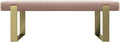 VANT Upholstered Bed Bench - Velvet Blush - Burnished Brass - Contemporary Modern, Bedroom Bench Seat, Hallway, or Entryway