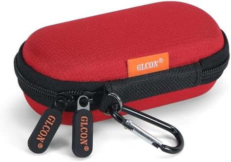 Red Mini Hard Shell Carrying Case, Kardia EKG Earbuds Travel Pouch by GLCON