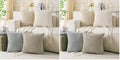 Set of 4 Neutral Decorative Throw Pillow Covers 18x18 Inch Corduroy Pillow by Cozoomy