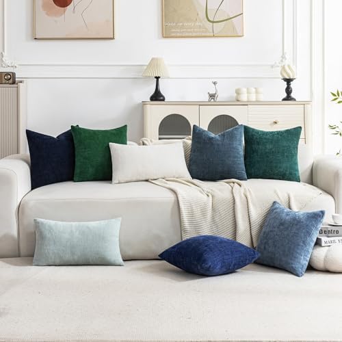 Set of 4 Soft Textured Decorative Throw Pillow Covers 24x24 Inch Cozy Farmhouse - Image 3