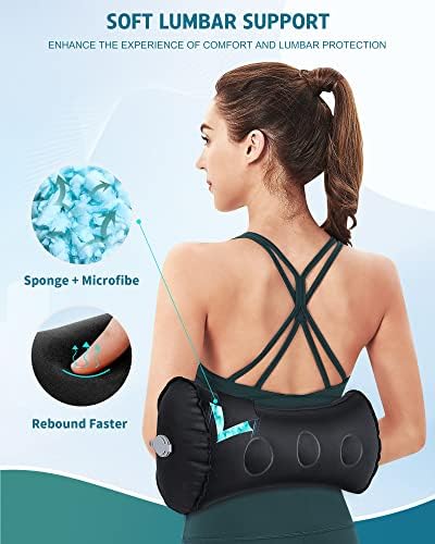 Inflatable Lumbar Pillow for Airplane Travel Lumbar Support Pillow for Car - Image 4