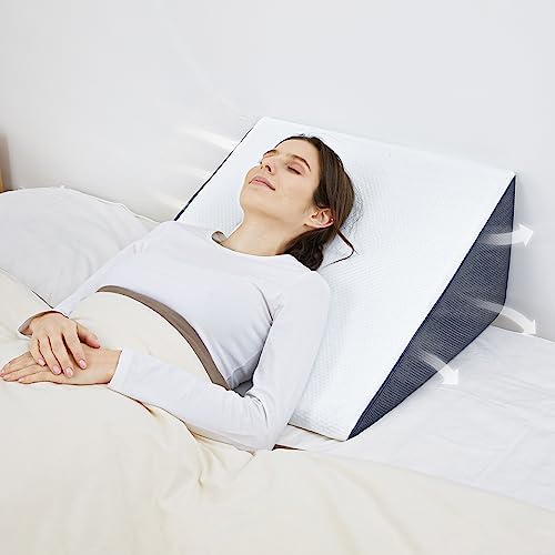 Bed Wedge Pillow for Sleeping 24x24x8 Inch, Elevated Support - Image 3