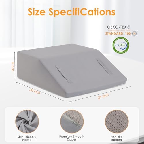 Ruqmuis Leg Elevation Pillow for After Surgery, 6inch Foam Leg Elevating Pillow - Image 3
