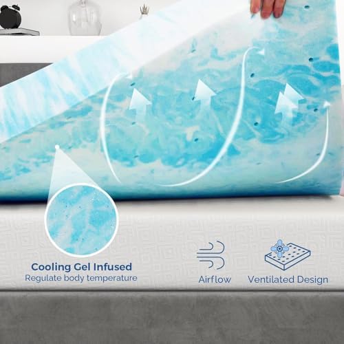 IULULU King Size Mattress Topper, 4 Inch Gel Memory Foam Topper - Image 2