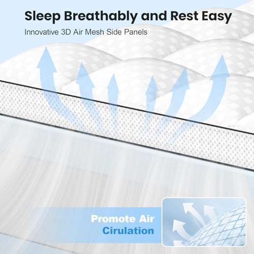 King Size Dual Layer 4 Inch Memory Foam Mattress Topper, 2 Inch Gel Memory Foam - Image 3