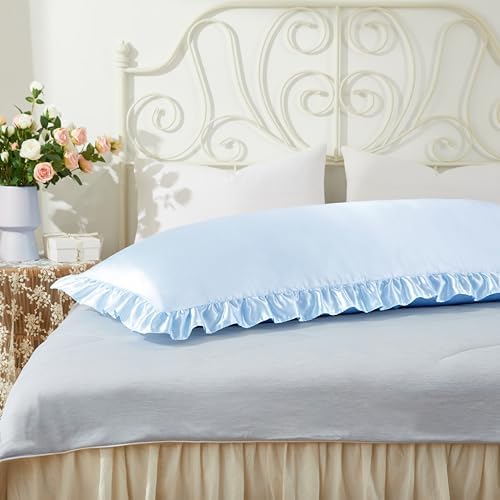 Light Blue Satin Pillowcases Body Pillow - Image 3