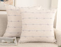 NUYECY Set of 2 Boho Throw Pillow Covers 20x20, Stone Grey and White Neutral by NUYECY