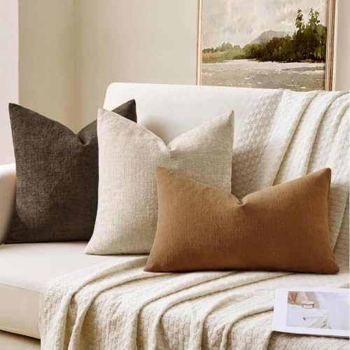 MIULEE Bronze Chenille Couch Lumbar Throw Pillow Covers - Image 2
