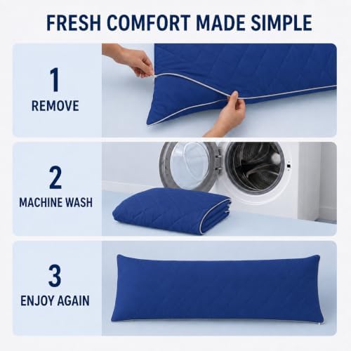 KISSKI Cooling Body Pillow Cover, Quilted Pillowcase - Image 7