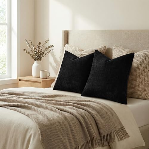 decorUhome Chenille Decorative Throw Pillow Covers 22x22 Set of 2 - Image 7