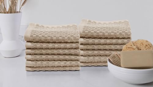 COTTON CRAFT Euro Spa Waffle Wash Cloth - Set of 12 Linen Washcloth - Image 2