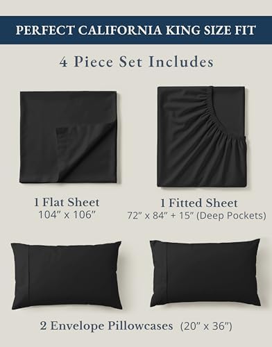 LANE LINEN Cal King Sheet Set 100% Organic Cotton Cooling Soft 4pc - Image 4
