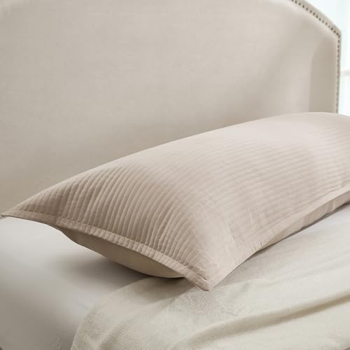 Quilted Body Pillow Cover, Striped Long Size 21"x54" Body Pillowcase 1PC Soft - Image 5