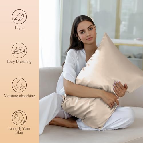Silk Like Satin Pillowcase Cal King Size, 2 Pack, 20x40 Inches - Image 2