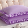 Ruffled Queen Pillow Shams, 2 Pack, 20x30 Inches, Light Purple by Aerlomi