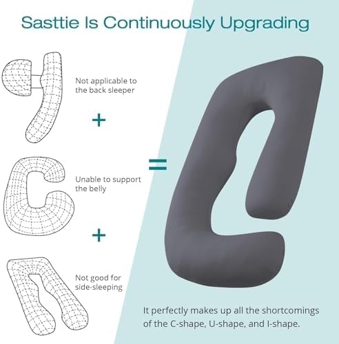 Cooling Pregnancy Pillows for Sleeping, Dark Grey - Image 4