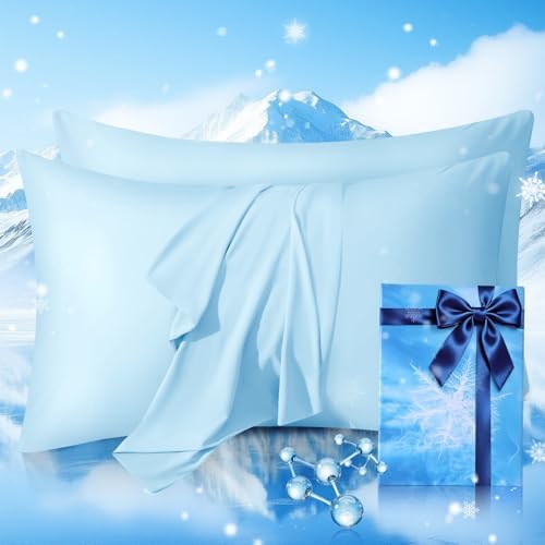 Cooling Pillow Cases 2 Pack Queen Size Cooling Pillowcases by JYETP
