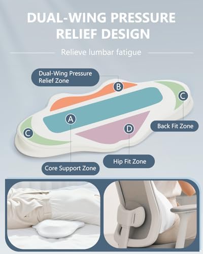 SMDR Ergonomic Lumbar Support Pillow – Dual-Wing Memory Foam Cushion - Image 3