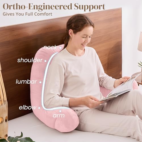 Sasttie Reading Pillow for Bed, Back Pillow for Sitting Up - Image 4