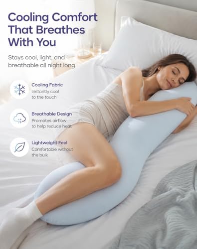 Body Cooling Pillow, Double Wave Curve Side Sleeper Pillow, Cooling Side - Image 7