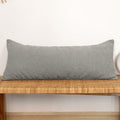 JoraLion 14x36 inch Boucle Lumbar Pillow Cover, Light Gray Woven Texture by JoraLion