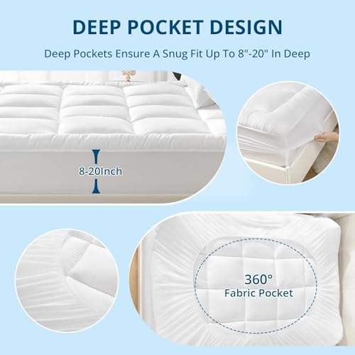 YUGYVOB Twin Mattress Topper Extra Thick, Cooling Plush Mattress Pad - Image 6