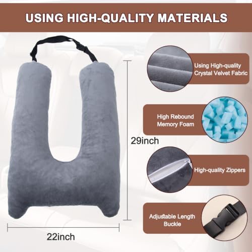 1 MIDDLE ONE Car Pillow for Kids, Memory Foam Travel Pillow for Car and Adults - Image 2