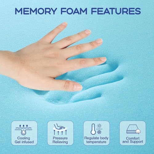 VALUXE Full Mattress Topper 4 Inch Cooling Gel Memory Foam - Image 3