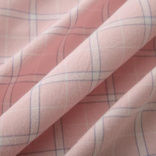 Mywinlle Blush Pink Plaid Ruffle Throw Pillow Shams 18"x18" Set of 2 - Image 4