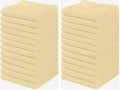 Towel and Linen Mart 100% Cotton - Wash Cloth Set - Flannel Face Cloths, Highly Absorbent and Soft Feel Fingertip Towels (Ivory, Pack of 24) by T+%26+L+Towel+and+Linen+Mart