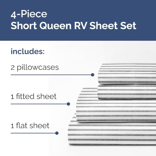 Short Queen Size 4 Piece Bed Sheet Set - Image 2