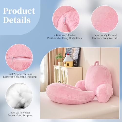 17" Reading Pillow for Bed, U Shaped Arm & Elbow Support - Image 6