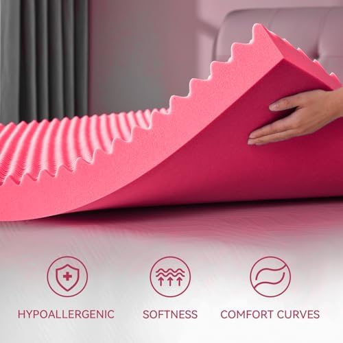 SINWEEK 3 Inch Egg Crate Memory Foam Mattress Topper Twin XL, Twin Extra Long - Image 4