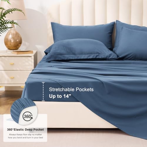 Love's cabin Twin Comforter Set Indigo Blue, 5 Pieces Twin Bed in a Bag - Image 4
