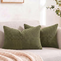 Fancy Homi 2 Packs Olive Green Lumbar Decorative Throw Pillow Covers 20x28 Inch by Fancy+Homi
