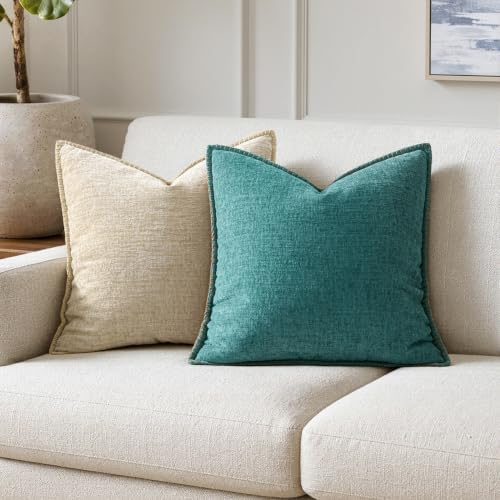 MIULEE Decorative Couch Throw Pillow Covers 16x16 Inch Teal 2 Pack - Image 4