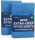 CGK Linens 2 Pack Extra Deep Cal King Fitted Sheets by CGKUnlimited