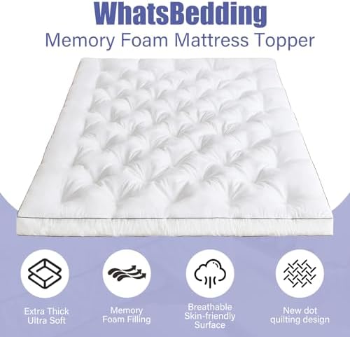 WhatsBedding 4 Inch Memory Foam Mattress Topper Twin - Image 4