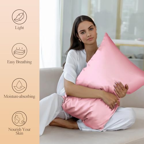 Silk Like Satin Pillowcase King Size, 2 Pack, 20x36 Inches - Image 2