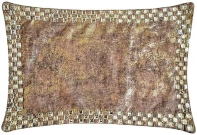Pack of 2 Decorative Lumbar Pillow Cover Gold, Crystal Embroidery Lumbar by TheHomeCentric